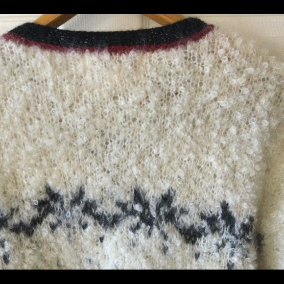 Jones New York Sport Hand Knit Christmas Holiday Cardigan Sweater Mohair Wool - Picture 6 of 7